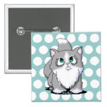 Grey & White Cutie Face Kitty Pin