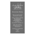 Grey White Elegant Monogram Wedding Menu Cards Personalized Rack Card