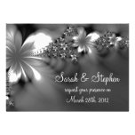 Grey white flower wedding invitation