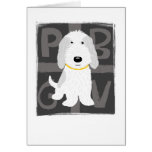 Grey & White PBGV Card