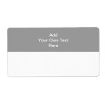 Grey with white area and text. shipping label