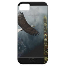 Grey Wolf, Eagle & Haida Totem Pole Native Art