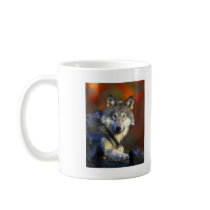 Grey Wolf, Endangered Species Digital Photography Mugs