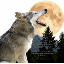 GREY WOLF & MOON (sculpted) Wildlife Magnet