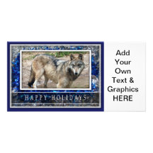 Grey Wolf or Wolves Christmas Photo Card