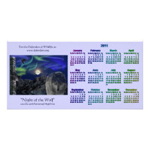 Grey Wolf & Totem Wildlife 2011 Pocket Calendars Photo Card