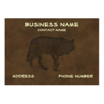 Grey Wolf Wildlife Carved Leather-look Biz Cards Business Card Template