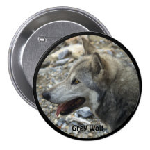 Grey Wolf Wildlife-lover Collector Badge Button