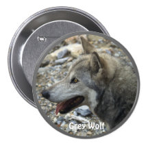 Grey Wolf Wildlife-lover Collector Badge Buttons