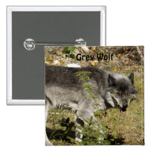 Grey Wolf Wildlife-lover Pins
