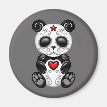 Grey Zombie Sugar Panda Magnet