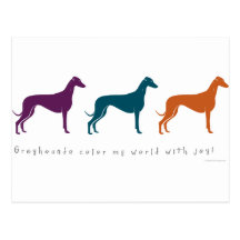 Greyhound Colour My World with Joy! Postcards