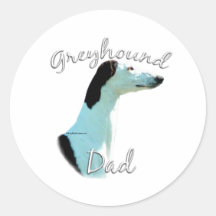 Greyhound Dad 2 Round Stickers