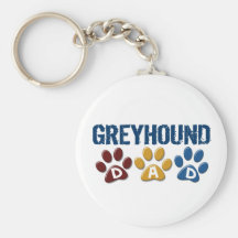 GREYHOUND Dad Paw Print 1 Keychains