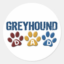 GREYHOUND Dad Paw Print 1 Stickers