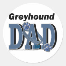 Greyhound DAD Round Stickers