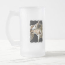 Greyhound Dog  Frosted Beer Mug