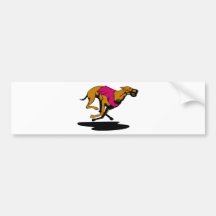 greyhound dog racing retro bumper sticker
