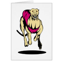 greyhound dog racing retro card