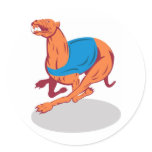 greyhound dog racing retro round stickers