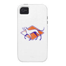 Greyhound Dog Walking Side Retro Case-Mate iPhone 4 Cases