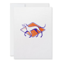 Greyhound Dog Walking Side Retro Custom Invite