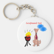 Greyhound Fawn Dad Keychain