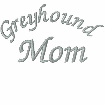 Greyhound Mom Embroidered Ladies Cotton T Shirt