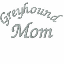 Greyhound Mom Embroidered Ladies Cotton T Shirt