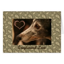 Greyhound Paisley Love Cards