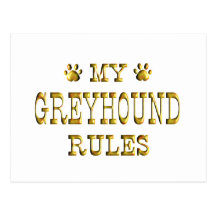 Greyhound Rules Gold Post Cards