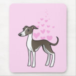 Greyhound / Whippet / Italian Greyhound Love Mousepads