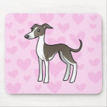 Greyhound / Whippet / Italian Greyhound Love Mousepad