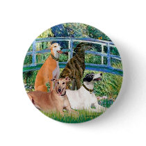 Greyhounds (four) - Bridge Pinback Buttons