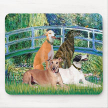 Greyhounds (four) - Bridge Mouse Pads