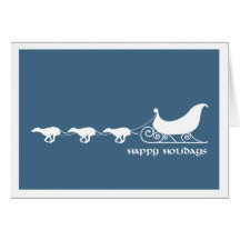 Greyhounds Pulling Santa's Sleigh Greeting Cards