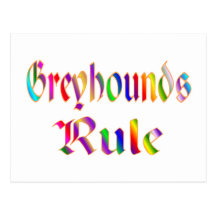 GREYHOUNDS RULE POSTCARD