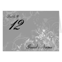 greyscale swirly modern floral wedding card