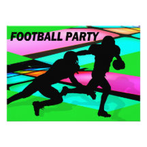 Gridiron Lights Football Party Personalized Announcement