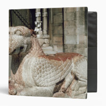 Griffin lying on a plinth, mid 13th century binders