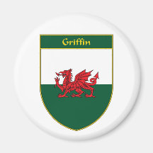Griffin Welsh Flag Shield Magnet