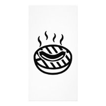 Grill BBQ sausage Photo Card Template