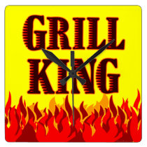 Grill King BBQ Flames Wall Clock wall clocks