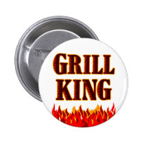 Grill King BBQ Saying Button buttons