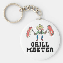 Grill Master Cowboy Keychain