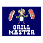 Grill Master Cowboy Postcard