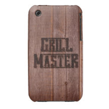 Grill Master Western Branding Iron on Wood iPhone 3 Case