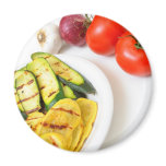 Grilled Squash And Mushrooms Fridge Magnets