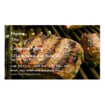 Griller de dîner de nourriture de biftecks modèles de cartes de visite