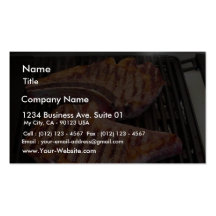 Griller le dîner de nourriture de biftecks modèles de cartes de visite